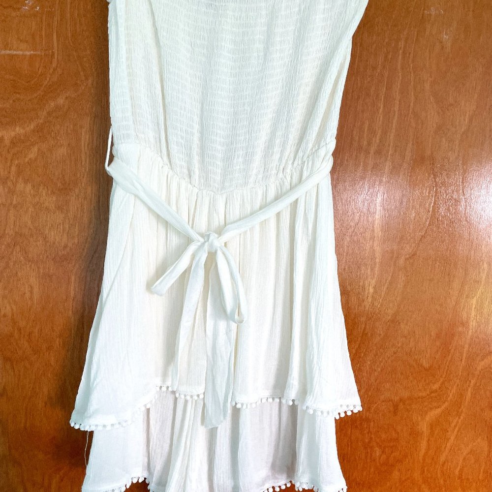 White Strapless Romper